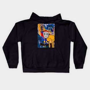 Explore NFT Character - MaleMask Street Art with Doodle Eyes on TeePublic Kids Hoodie